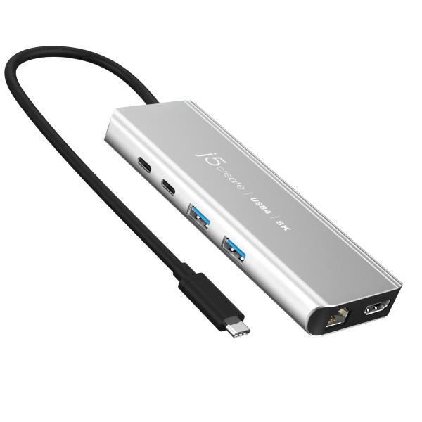 J5create JCD403 USB4 8K Multi-Port Hub Features a USB4 Controller - (USB-C to 8K HDMI, RJ45 2.5Gbe, USB-C, 2xUSB-A, 100W PD) Thunderbolt 3 /4 Compat