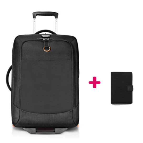 Everki Wheeled 420 Laptop Trolley fits 15&quot; to 18.4&quot; + RFID Passport Holder with Passport-Slot, Card-Slot and Ticket-Holder Bundle