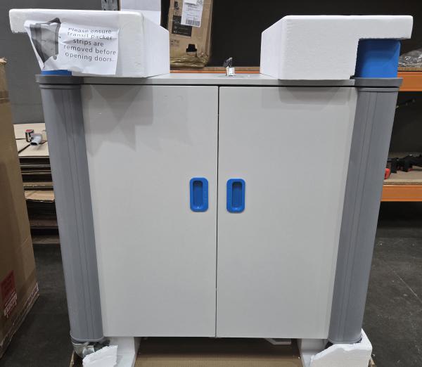 LapCabby UniCabby 32 Horizontal | 32-Device Mobile AC Charging Trolley for Laptops, Tablets and Chromebooks up to 14&quot; - Horizontal - Door Replaced