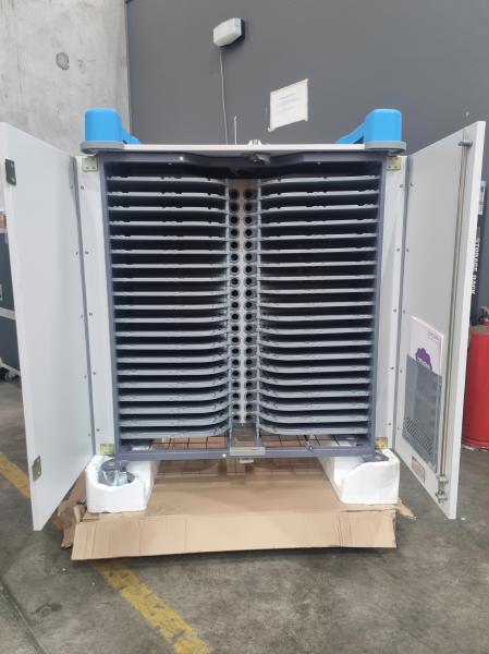 LapCabby UniCabby 40 Horizontal | 40-Device Mobile AC Charging Trolley for Laptops, Devices up to 14&quot; - Horizontal - Doors Slightly Misaligned