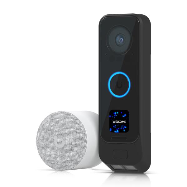 Ubiquiti UVC-G4-Doorbell Pro PoE Kit Unifi Pro PoE Doorbell Kit, 2MP Camera, Secondary Package Camera, 6M IR Range, Includes PoE Chime, Powered By PoE