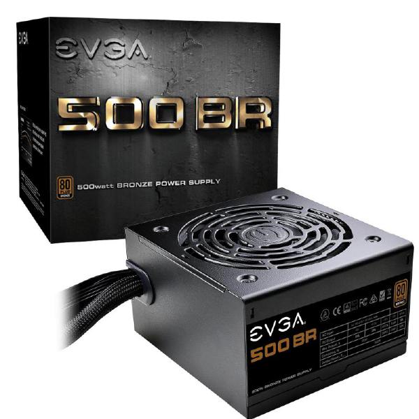 EVGA 500 BR 500W Power Supply, 80PLUS Bronze, Non-Modular, 120mm Fan, 1x EPS, 2x PCI-E, 6x SATA, 3x Molex, DC to DC converter
