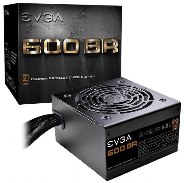 EVGA 600 BR 600W Power Supply, 80 PLUS BRONZE, Non-modular, 1x EPS, 2x PCI-E, 6x SATA, 3x Molex, DC to DC converter