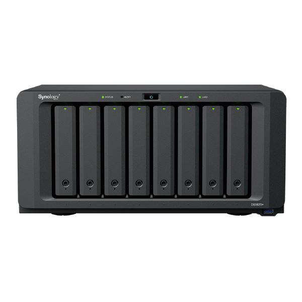 Synology DiskStation DS1825+ 8-Bay 3.5&quot; Diskless 2x 2.5 GbE (Tower), AMD Ryzen Quad Core 2.2GHz, 8GB RAM, 3x USB3.2, 2x Expansion, 3 year Wty