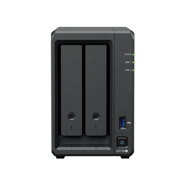 Synology DiskStation DS725+ 2-Bay 3.5&quot; Diskless 1 x 1GbE + 1 x 2.5GbE,  NAS (Scalable) , AMD Ryzen R1600 dual core, 4GB RAM, 1xUSB3, Expansion -USB C