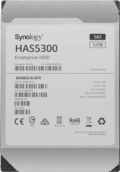 Synology -Enterprise Storage for Synology systems, 3.5&quot; SAS Hard drive, HAS5300 , 12TB,5 yr Wty.