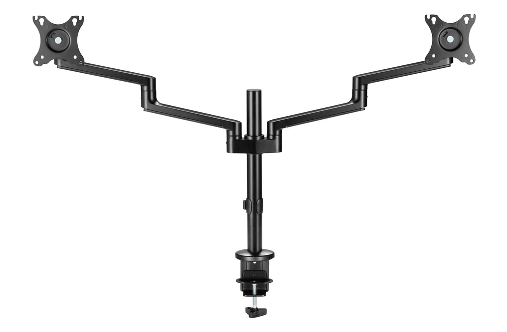 Astrotek Dual Monitor Arm Desk Mount Height Adjustable Stand for 2x LCD Display 23.8" 24" 27" 31.5" 32" 8kg 30° Tilt 180° Swivel 360° Pivot VESA