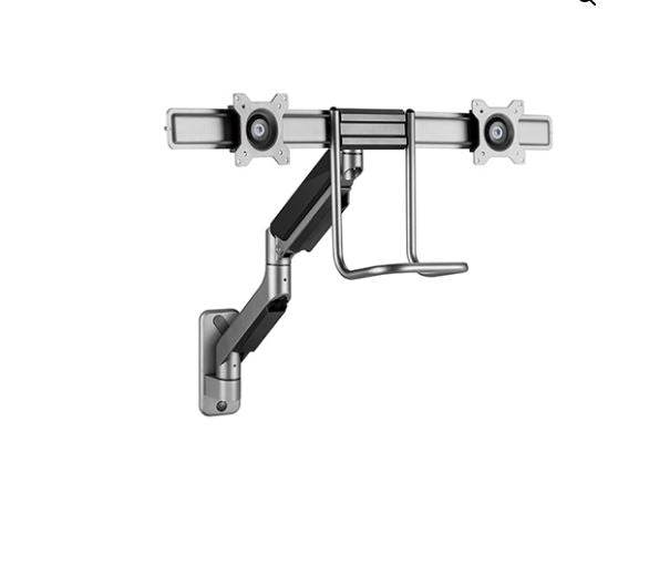 Brateck Fabulous Wall Mounted  Gas Spring Dual Monitor Arm 17"-32",Weight Capacity (per screen)9kg(Black)