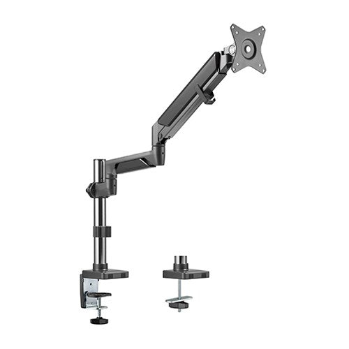 Brateck Single Monitor Pole-Mounted Epic Gas Spring Aluminum Arm Fit Most 17"-32" Monitors, Up to 9kg per screen VESA 75x75/100x100 Space Grey (LS)