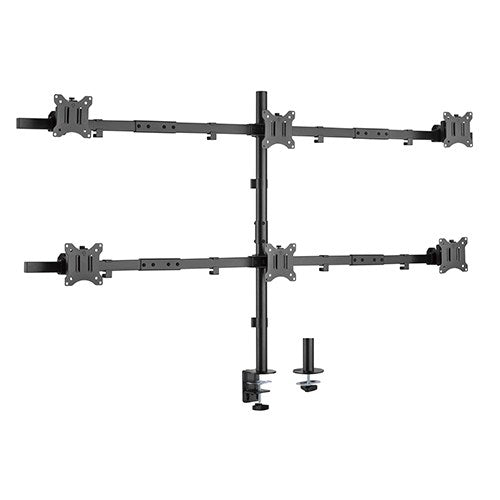 Brateck Pole Mount Six-Screen Monitor Mount Fit Most 17"-32" Monitors, Up to 7kg per screen VESA 75x75/100x100