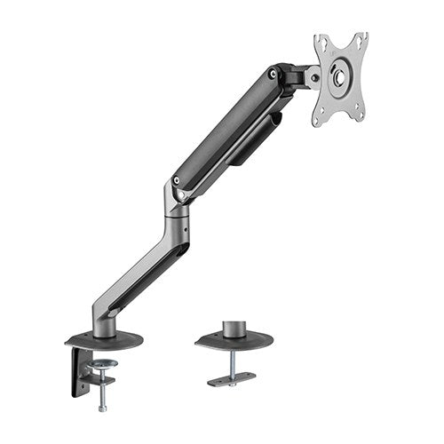 Brateck Single Monitor Economical Spring-Assisted Monitor Arm Fit Most 17"-32" Monitors, Up to 9kg per screen VESA 75x75/100x100  Space Grey