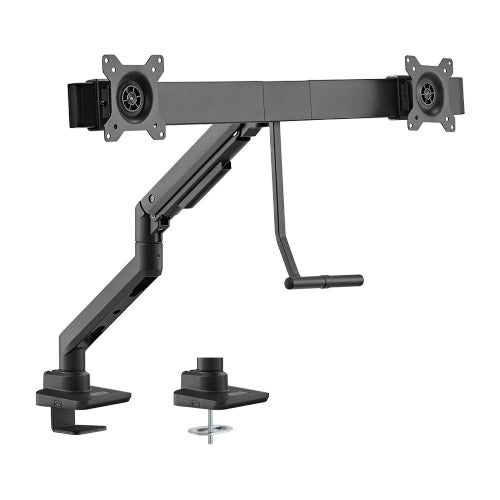 Brateck Fabulous Desk-Mounted Gas Spring Monitor Arm For Dual Monitors Fit Most 17"-32" Monitor Up to 9kg per screen VESA 100x100,75x75(Black)