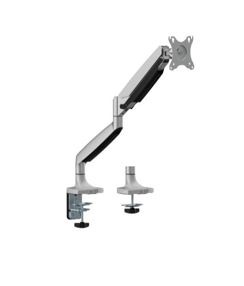 Brateck LDT82-C012 SINGLE SCREEN HEAVY-DUTY GAS SPRING MONITOR ARM For most 17"~45" Monitors, Matte Sliver (New)