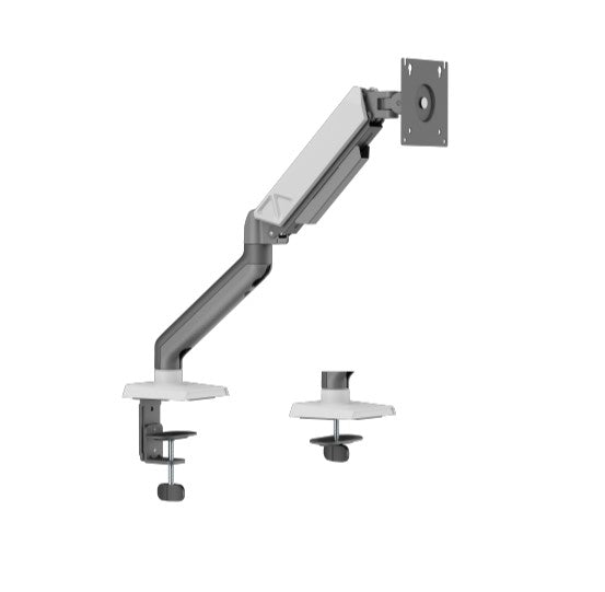 Brateck LDT88-C012 SINGLE SCREEN RUGGED MECHANICAL SPRING MONITOR ARM For most 17"~32" Monitors, Space Grey  White (New)