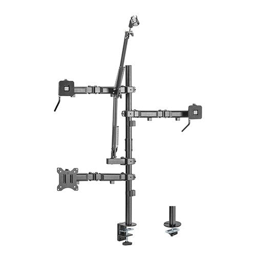 Brateck Single-Monitor All-in-One Studio Setup Desktop Mount Fix 17"-32" Up to 9kg, Fit Curved Monitor, 897x120x1000mm (LS)