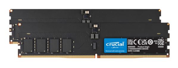 Crucial 128GB (2x64GB) DDR5 CUDIMM 6400MHZ CL52 Desktop PC Memory for Intel Core Ultra Processors AI PC