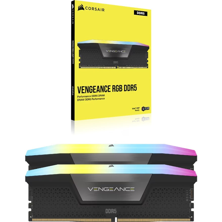 Corsair VENGEANCE® RGB 64GB (2x32GB) DDR5 DRAM 6000MT/s CL40 Memory Kit — Black