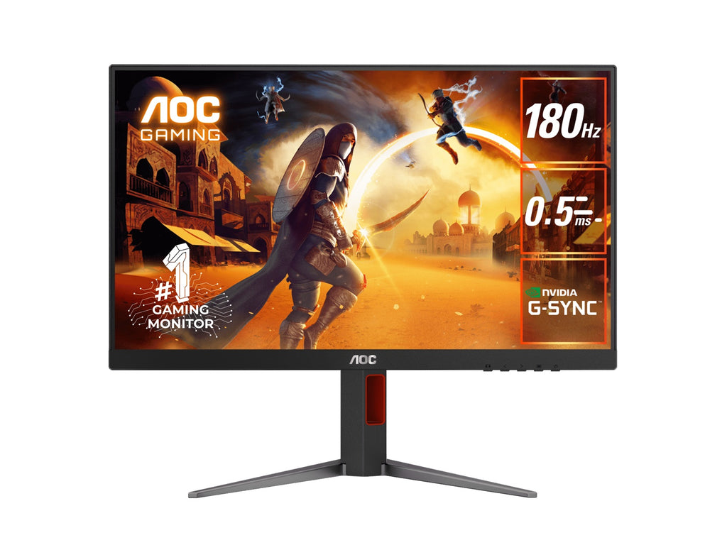 AOC 23.8" IPS, FHD 1080, Adaptive Sync,1ms, 180Hz , HDR10, 1x HDMI 2.0, 1x DP 1.4, Borderless, Height Adjustable Stand, VESA 100X100mm(LS)