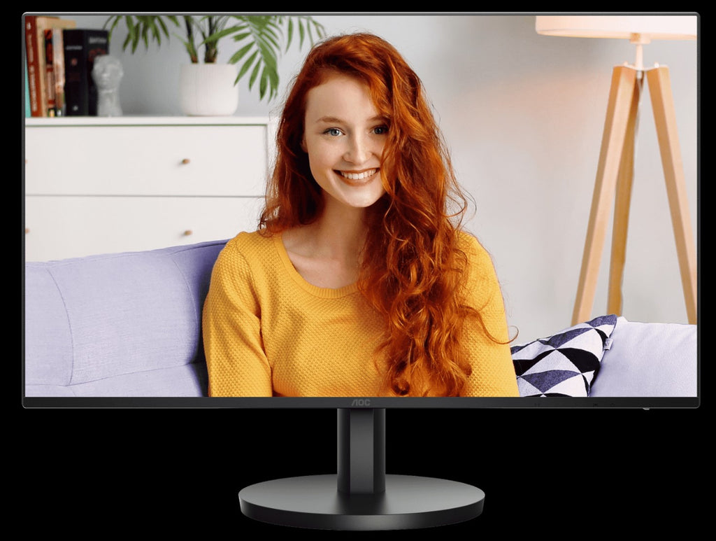 AOC 27" IPS, 100Hz, 250cd/m2,  Full HD 1920 ×1080  2w Speakers, 3-Way Frameless Slim HDMI, VGA Tilt Low Blue, Flicker Free, VESA 100mm, Office Monitor