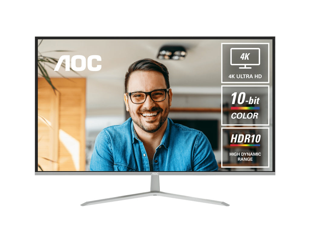 AOC U32V11N 32" 4K 3840 × 2160 VA, HDR10 4ms GtG, VESA x 100.  2, DP 1.4 x 2 Office and Business Monitor (LS)