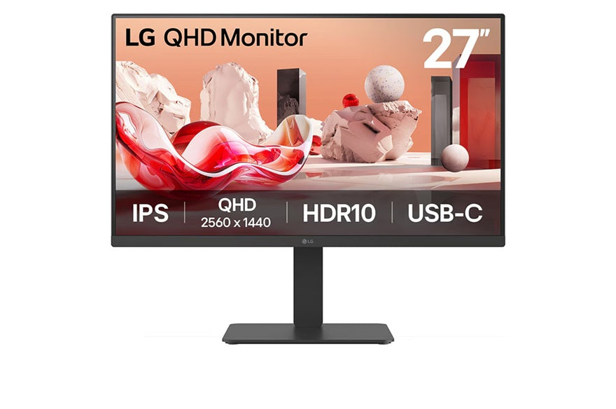 LG 27” QHD (2560 x 1440) IPS display HDR10 / sRGB 99% (Typ.) / 100Hz USB-C (PD 65W) / Daisy Chain / RJ45 Built-in Power