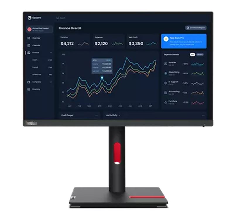 LENOVO ThinkVision T23i-30 23" FHD IPS Monitor 1920x1080 16:9 AG Height Adjustable Titl Swivel Pivot 4xUSB3.2 Hub VGA DP HDMI Audio 3yr