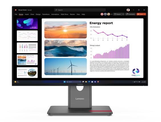 LENOVO ThinkVision T24i-30 23.8"/24" 60Hz QHD Monitor 2K 2560x1440 16:9 Height Adjustable Tilt Swivel Pivot HDMI DP1.4 DP VGA USB Hub VESA 3yr