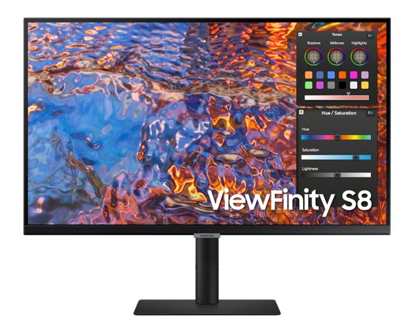 Samsung 27" S8 4K FHD Monitor 60Hz IPS Flat 3840x2160 16:9 5ms 350 nits 1xDP1.4 1xHDMI2.0 LAN 1xUSB-C (90W) Hub 3.0x3 HAS VESA 3YR WTY