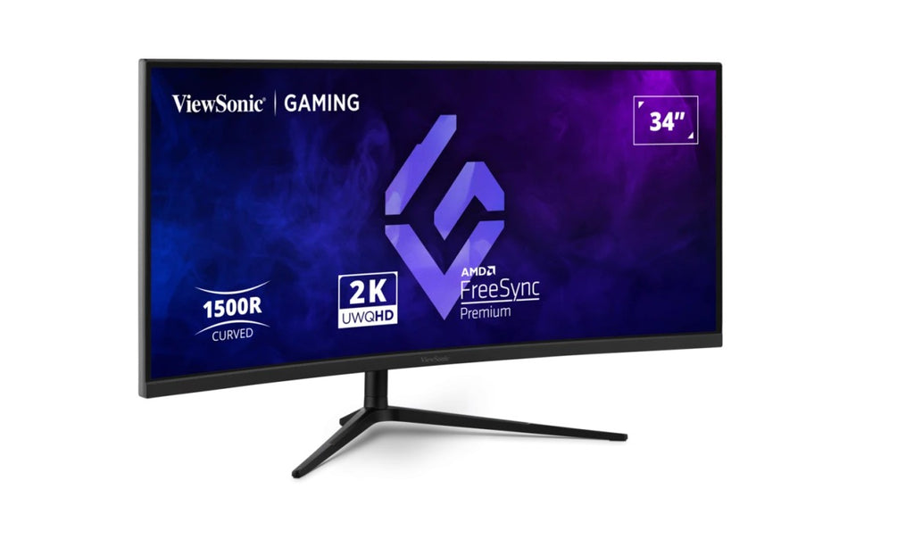 ViewSonic 34” Curved 3440x1440, 180Hz 1ms 1500R, HDR10, Adaptive Sync, 2x HDMI, 2x DP, Speaker, VESA 100, VX3418-2KPC Office Gaming Ultra Wide Monitor