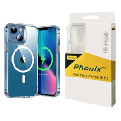 Phonix Apple iPhone 15 Pro (6.1") Clear Rock Shockproof Case With MagSafe - Ultra-thin, Lightweight, Non-slip, Crystal Clear, 10 Years Warranty