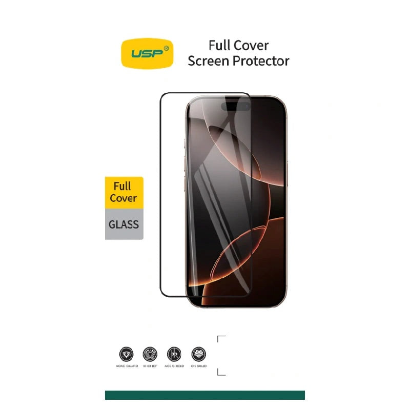 USP Apple iPhone 17 Pro / iPhone 17 / iPhone 16 Pro (6.3") Tempered Glass Screen Protector - Full Coverage, Crystal Clear,Smooth Touch,Easy to Install