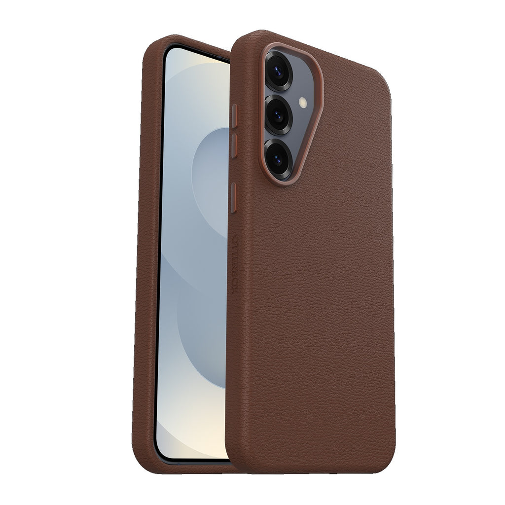 OtterBox Symmetry Cactus Leather Samsung Galaxy S25 5G (6.2") Case Rich Adobe (Brown) - (77-97387), DROP+ 3X Military Standard, 7 Years Warranty