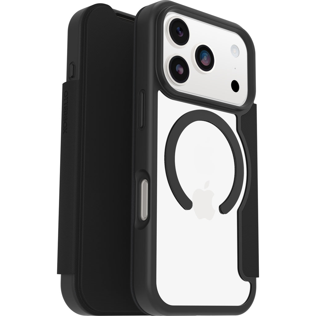 OtterBox React Folio MagSafe Apple iPhone 17 Pro (6.3") Case Black Crystal (Clear/Black) - (77-98588), DROP+ Military Standard, 7 Years Warranty