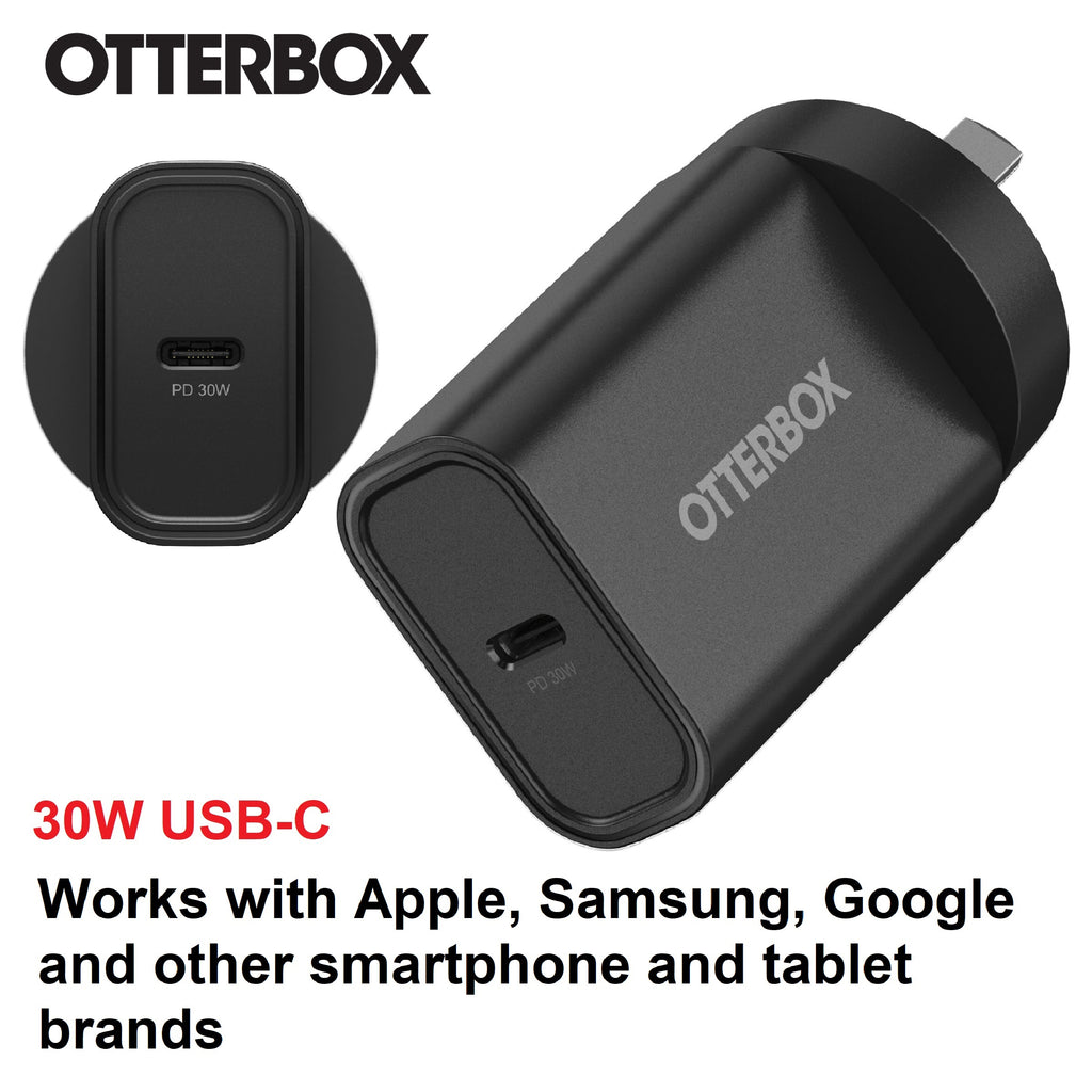 OtterBox 30W USB-C (Type I) PD Fast Wall Charger - Black (78-81351), Compact, Drop Tested,Safe  Smart Charging,Best for Apple, 2 Years Warranty