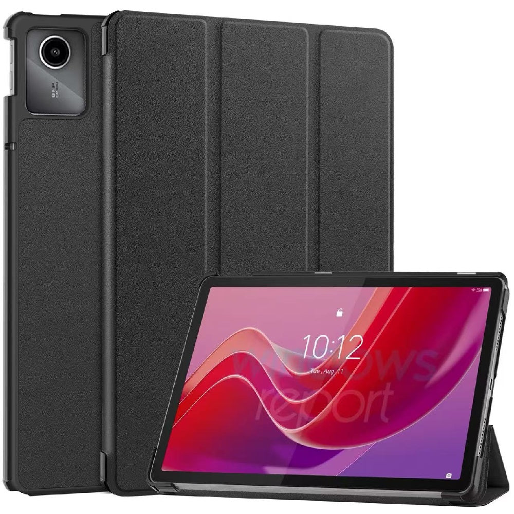 USP Lenovo Tab M11 Folio Case - Black - Tri-Fold Stand, Magnetic Front Cover, Slim Foil Case