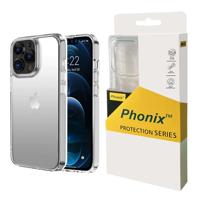 Phonix Apple iPhone 12 Pro Max Clear Rock Hard Case - Shockproof, Ultra-thin, lightweight, Non-slip,Crystal Clear, Strong  Durable, 10 Years Warranty