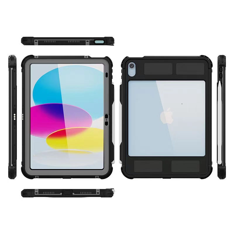 USP Apple iPad (10.9") 11th Gen (A16) / iPad 10th Gen WaterProof Case Black - Support Smart Control Keyboard, 360° Rotation, DustProof, SnowProof