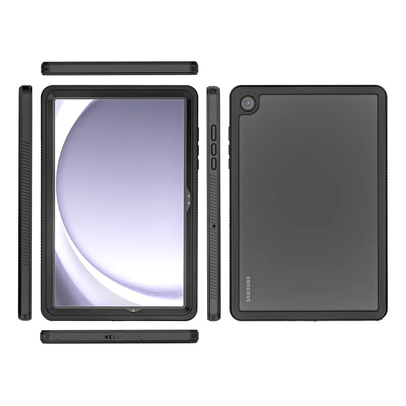 USP Samsung Galaxy Tab A9+ WaterProof Case Black - Support Smart Control Keyboard, 360Â° Rotation, DustProof, SnowProof, ShockProof, IP68, Durable