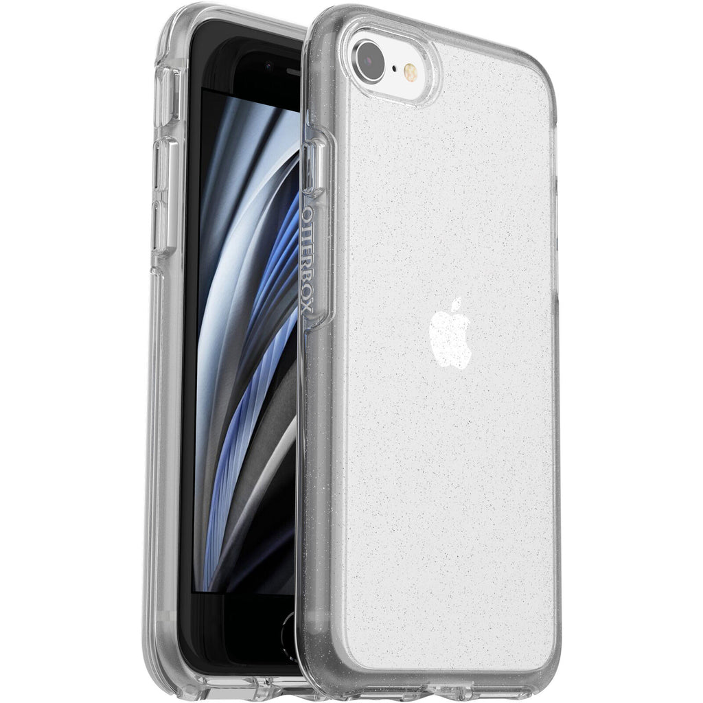 OtterBox Symmetry Clear Apple iPhone SE (3rd  2nd Gen) and iPhone 8/7 Case Stardust (Clear Glitter) - (77-56720), 7 Years Warranty