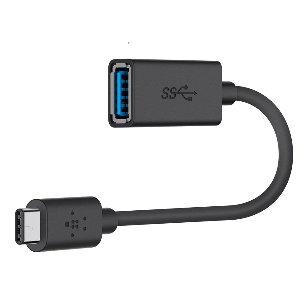 Belkin 3.0 USB-C to USB-A Adapter (USB-C Adapter) - Black (F2CU036btBLK), 5Gbps, Reversible USB-C Connector, Power Output 3A, 2 Years Warranty