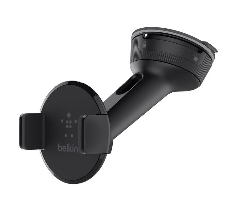 Belkin Car Universal Mount - Black (F8M978BT), Compatible up to 6" Devices, 360 Degrees Rotation,Securely Attaches to Dash/Windscreen,2 Years Warranty