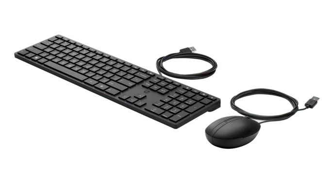 HP 320MK USB Wired Desktop Keyboard Mouse Combo Reduced-sized  Low-Profile Quiet Keys Easy Clean PlugPlay for Notebook Desktop PC