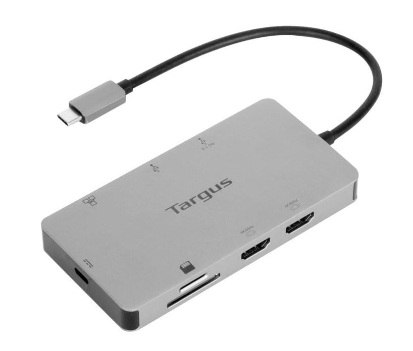 Targus USB-C Dual HDMI 4K Docking Station with 100W Power Delivery Pass-Thru 2xHDMI 2xUSB 3.2 1xSD 1xMicroSD 1xGigabit LAN