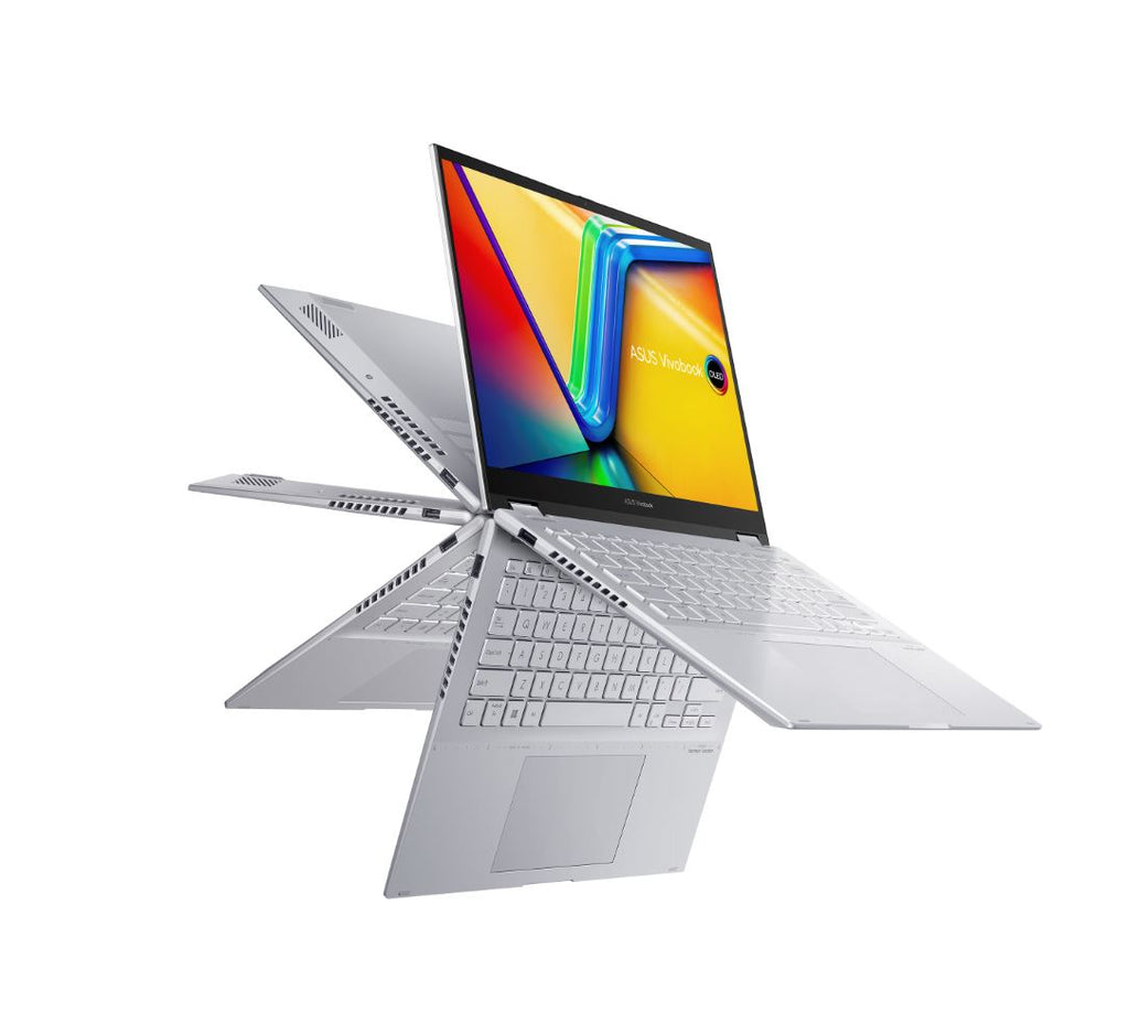 Asus VivoBook S 14 Flip 2.8K  OLED 16:10 , 14" 2 in1 Laptop, Ryzen 7 7730U, 16GB RAM, 1TB SSD, Win 11 Home, Metallic Lid, Asus Pen Touch