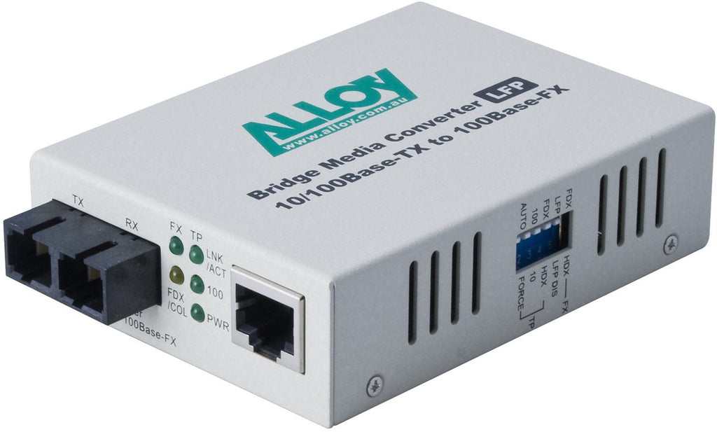 Alloy FCR200SC 10/100Base-TX to 100Base-FX Multimode Fibre (SC) Converter with LFP via FEF or FM. 2Km