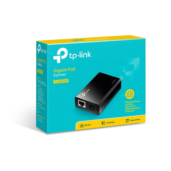 TP-Link TL-POE10R PoE Splitter 2xGbE Gigabit RJ45 Port Power Over Ethernet Adapter carry Power  Data over 100m Plug  Play