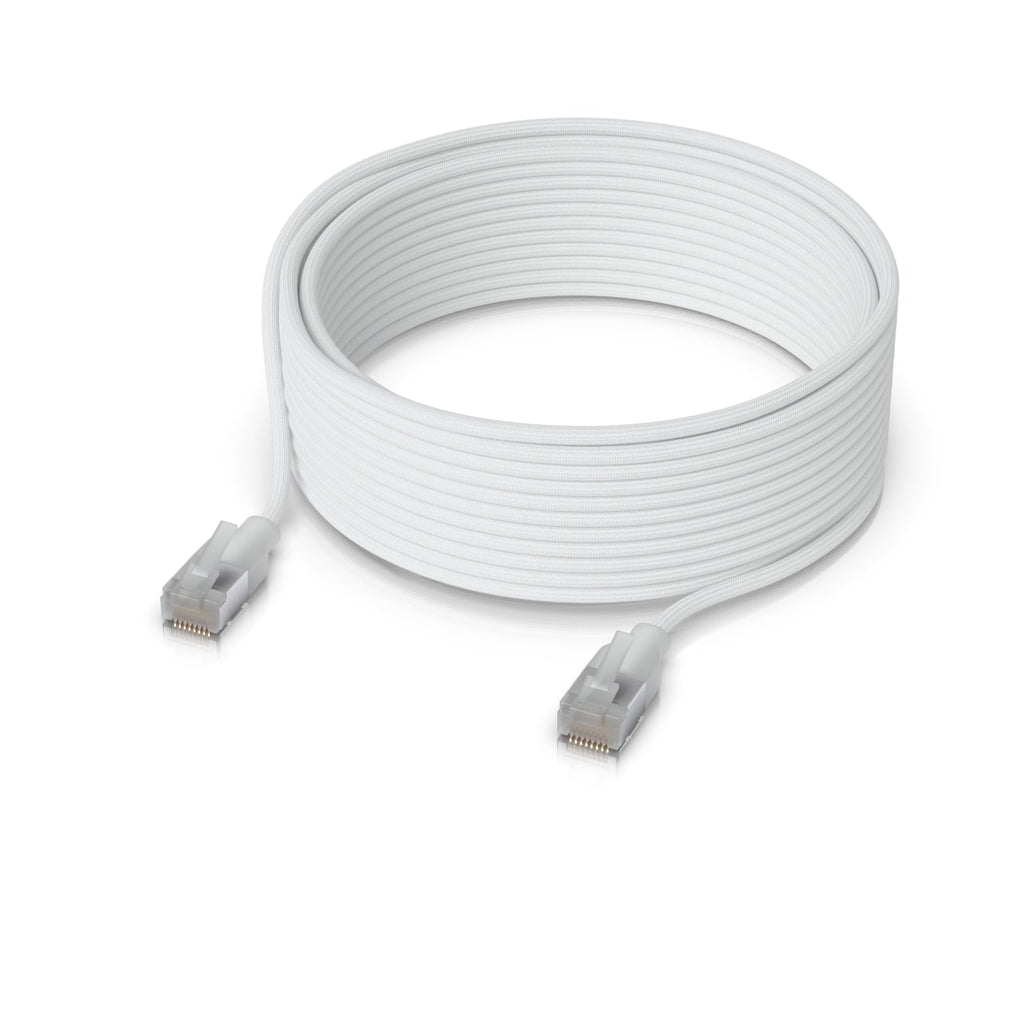 Ubiquiti UniFi Premium Patch Cable, 15M, White, Ultra-thin Braided Patch Cable, Designed And Optimized For 10 GbE Networking.