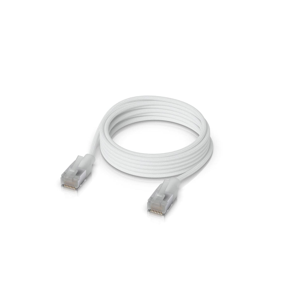 Ubiquiti UniFi Premium Patch Cable, 5M, White, Ultra-thin Braided Patch Cable, Designed And Optimized For 10 GbE Networking.