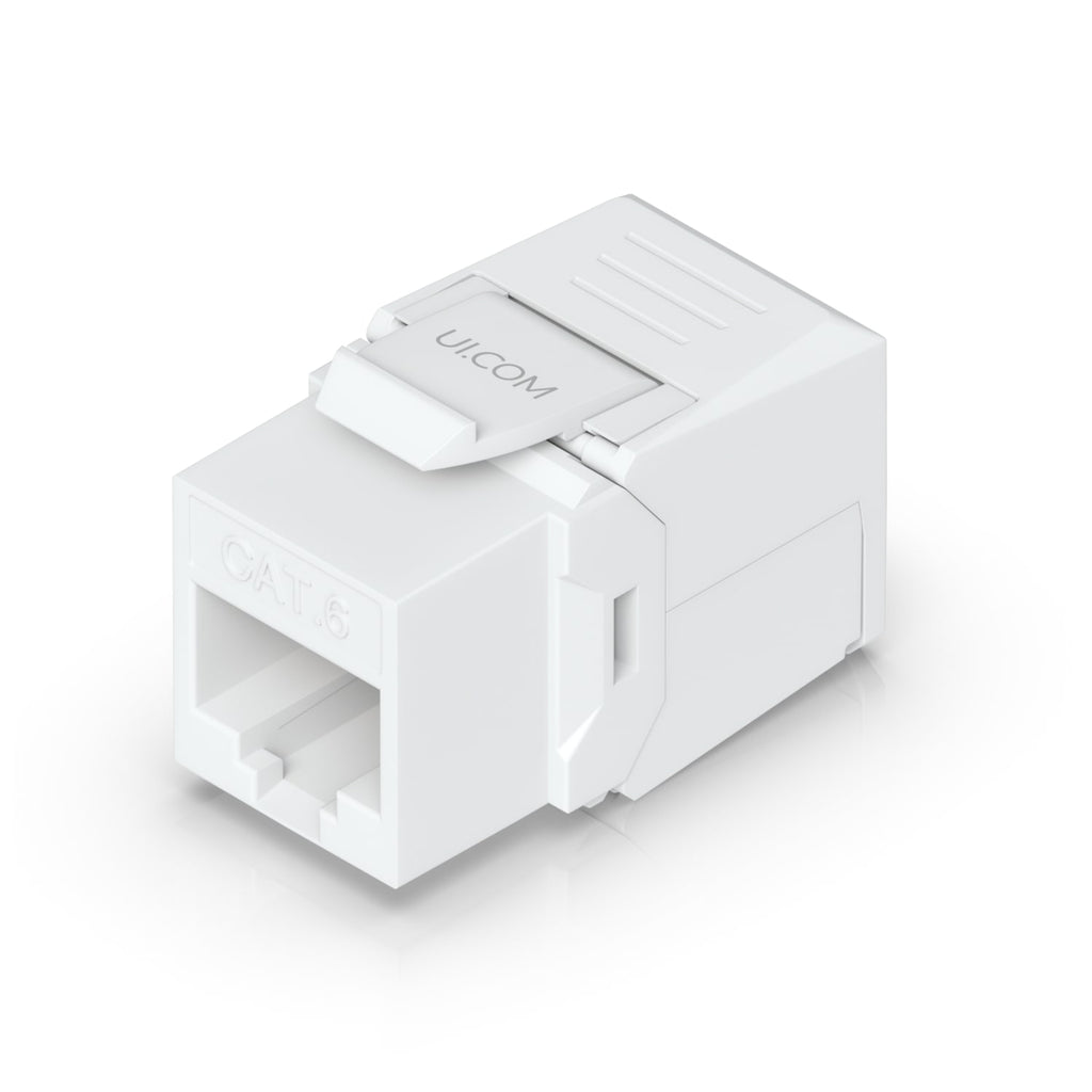 Ubiquiti Cat6 Keystone Jack, 12-Pack, White, Toolless Keystone For Terminating A Cat6 Ethernet Jack Without The Use Of A Punch-Down Or Crimping Tool