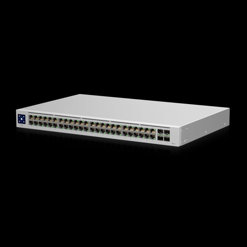 Ubiquiti UniFi USW-48, 48 port Managed Gigabit Layer2 Switch - 48x Gigabit Ethernet Ports 4x SFP Port Touch Display, Incl 2Yr Warr